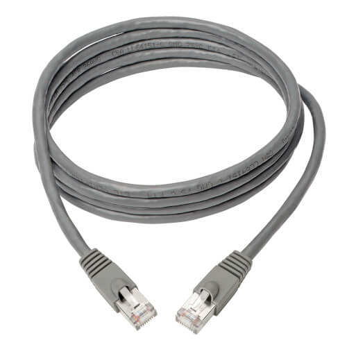 Tripp-Lite N262-005-GY | Cat6a 10G-Certified Snagless Shielded STP Ethernet Cable (RJ45 M/M), PoE, Gray, 5 ft. (1.52 m)