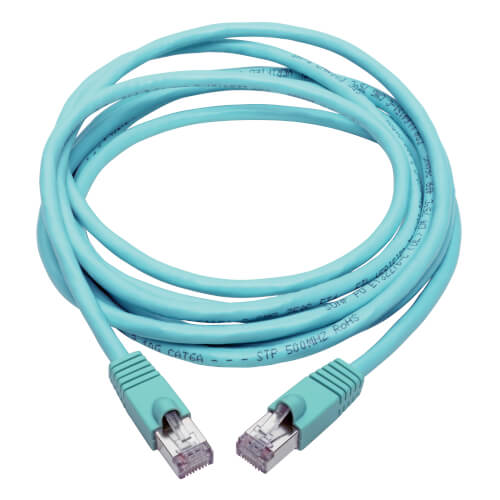 Tripp-Lite N262-010-AQ | Cat6a 10G-Certified Snagless Shielded STP Ethernet Cable (RJ45 M/M), PoE, Aqua, 10 ft. (3.05 m)