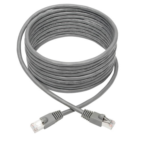 Tripp-Lite N262-014-GY | Cat6a 10G-Certified Snagless Shielded STP Ethernet Cable (RJ45 M/M), PoE, Gray, 14 ft. (4.27 m)