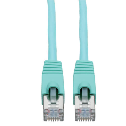 Tripp-Lite N262-025-AQ | Cat6a 10G-Certified Snagless Shielded STP Ethernet Cable (RJ45 M/M), PoE, Aqua, 25 ft. (7.62 m)