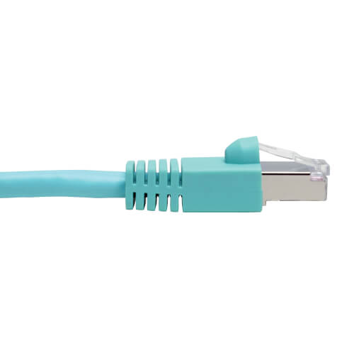 Tripp-Lite N262-025-AQ | Cat6a 10G-Certified Snagless Shielded STP Ethernet Cable (RJ45 M/M), PoE, Aqua, 25 ft. (7.62 m)