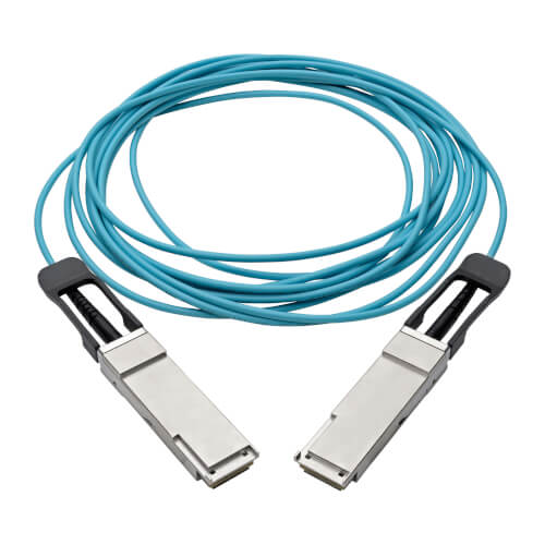 Tripp-Lite N28F-05M-AQ | QSFP+ to QSFP+ Active Optical Cable - 40Gb, AOC, M/M, Aqua, 5M (16.4 ft.)