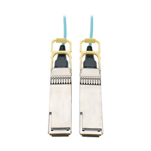 Tripp-Lite N28H-01M-AQ | QSFP28 to QSFP28 Active Optical Cable - 100GbE, AOC, M/M, Aqua, 1M (3.28 ft.)