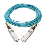 Tripp-Lite N28H-15M-AQ | QSFP28 to QSFP28 Active Optical Cable - 100GbE, AOC, M/M, Aqua, 15 m (49.2 ft.)