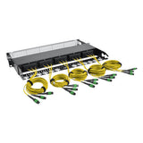 Tripp-Lite N48K-15M8L60S-B | 40/100Gb Fiber Breakout Patch Panel, 40Gb to 4 x 10Gb, 100Gb to 4 x 25Gb, 15 MTP QSFP to 60 LC Duplex 9/125 Singlemode Ports, 1U