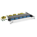 Tripp-Lite N48K-15M8L60S-B | 40/100Gb Fiber Breakout Patch Panel, 40Gb to 4 x 10Gb, 100Gb to 4 x 25Gb, 15 MTP QSFP to 60 LC Duplex 9/125 Singlemode Ports, 1U