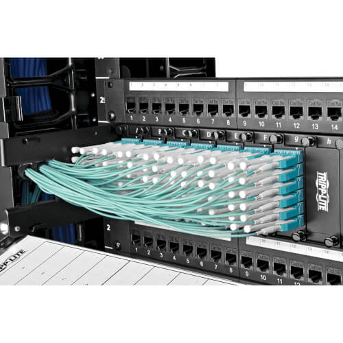Tripp-Lite N820-01M-T | 10Gb Duplex Multimode 50/125 OM3 LSZH Fiber Patch Cable with Push/Pull Tab Connectors, (LC/LC) - Aqua, 1M (3 ft.)