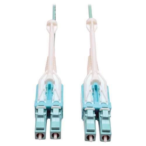 Tripp-Lite N820-05M-T | 10Gb Duplex Multimode 50/125 OM3 LSZH Fiber Patch Cable with Push/Pull Tab Connectors, (LC/LC) - Aqua, 5M (16 ft.)