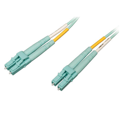 Tripp-Lite N820-10M-OM4 | 10Gb/100Gb Duplex Multimode 50/125 OM4 LSZH Fiber Patch Cable (LC/LC) - Aqua, 10M (33 ft.)