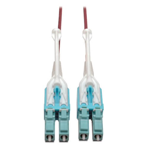 Tripp-Lite N821-01M-MG-T | 10G Duplex Multimode 50/125 OM4 LSZH Fiber Optic Cable (LC/LC), Push/Pull Tabs, Magenta, 1 m