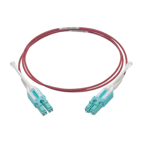 Tripp-Lite N821-01M-MG-T | 10G Duplex Multimode 50/125 OM4 LSZH Fiber Optic Cable (LC/LC), Push/Pull Tabs, Magenta, 1 m
