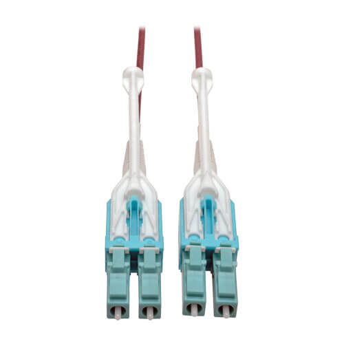 Tripp-Lite N821-02M-MG-T | 10G Duplex Multimode 50/125 OM4 LSZH Fiber Optic Cable (LC/LC), Push/Pull Tabs, Magenta, 2 m