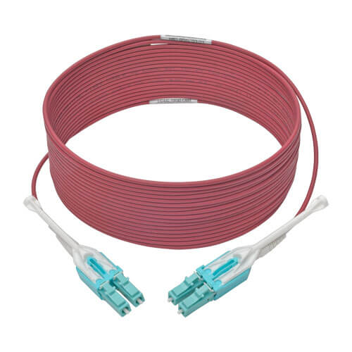 Tripp-Lite N821-10M-MG-T | 10G Duplex Multimode 50/125 OM4 LSZH Fiber Optic Cable (LC/LC), Push/Pull Tabs, Magenta, 10 m