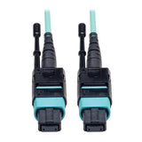 Tripp-Lite N844-01M-12-P | MTP/MPO Patch Cable with Push/Pull Tabs, 12 Fiber, 40GbE, 40GBASE-SR4, OM3 Plenum-Rated - Aqua, 1M (3 ft.)