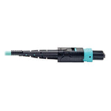 Tripp-Lite N844-01M-12-P | MTP/MPO Patch Cable with Push/Pull Tabs, 12 Fiber, 40GbE, 40GBASE-SR4, OM3 Plenum-Rated - Aqua, 1M (3 ft.)