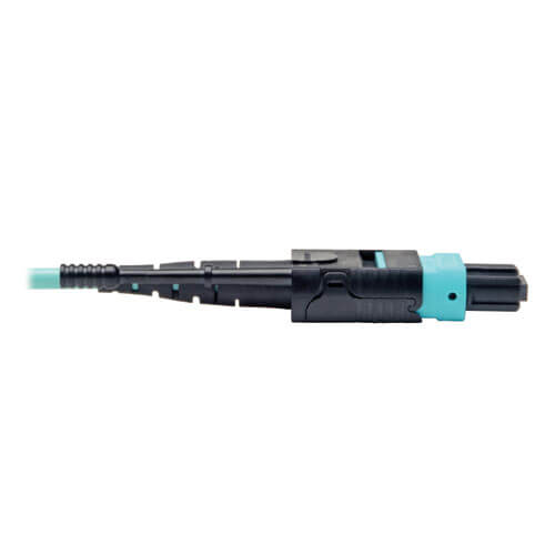 Tripp-Lite N844-03M-12-P | MTP/MPO Patch Cable with Push/Pull Tabs, 12 Fiber, 40GbE, 40GBASE-SR4, OM3 Plenum-Rated - Aqua, 3M (10 ft.)