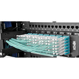 Tripp-Lite N844-03M-8LC-PT | MTP/MPO Fan-out Cable with Push/Pull Tab Connectors, MTP/MPO to 8xLC, 40GbE, 40GBASE-SR4,OM3 Plenum-rated - Aqua, 3M (9.84 ft.)