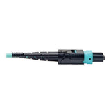 Tripp-Lite N844-10M-12-P | MTP/MPO Patch Cable with Push/Pull Tabs, 12 Fiber, 40GbE, 40GBASE-SR4, OM3 Plenum-Rated - Aqua, 10M (33 ft.)