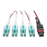 Tripp-Lite N845-05M-8L-MG | 40G MTP/MPO to 8xLC Fan-Out OM4 Plenum-Rated Fiber Optic Cable, 40GBASE-SR4, Push/Pull Tabs, Magenta, 5 m