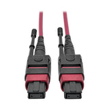 Tripp-Lite N845-15M-12-MG | 100G MTP/MPO Multimode OM4 Plenum-Rated Fiber Optic Cable (F/F), 12 Fiber, 40/100GBASE-SR4, Push/Pull Tabs, Magenta, 15 m