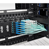 Tripp-Lite N846-02M-24-P | 100G MTP/MPO Multimode OM3 Plenum-Rated Fiber Optic Cable (CXP), 24 Fiber, 100GBASE-SR10, Push/Pull Tabs, Aqua, 2 m