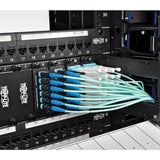 Tripp-Lite N846-05M-24-P | MTP/MPO Patch Cable with Push/Pull Tab Connectors, 100GBASE-SR10, CXP, 24 Fiber, 100Gb OM3 Plenum-rated - Aqua, 5M (16 ft.)