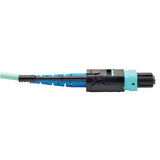 Tripp-Lite N846-10M-24-P | MTP/MPO Patch Cable with Push/Pull Tab Connectors, 100GBASE-SR10, CXP, 24 Fiber, 100Gb OM3 Plenum-rated - Aqua, 10M (33 ft.)