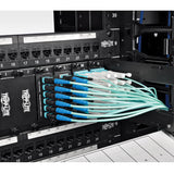 Tripp-Lite N846-10M-24-P | MTP/MPO Patch Cable with Push/Pull Tab Connectors, 100GBASE-SR10, CXP, 24 Fiber, 100Gb OM3 Plenum-rated - Aqua, 10M (33 ft.)