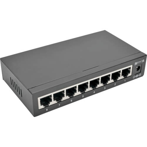 Tripp-Lite NG8 | 8-Port 10/100/1000 Mbps Desktop Gigabit Ethernet Unmanaged Switch, Metal Housing