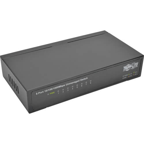 Tripp-Lite NG8 | 8-Port 10/100/1000 Mbps Desktop Gigabit Ethernet Unmanaged Switch, Metal Housing