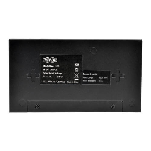 Tripp-Lite NG8 | 8-Port 10/100/1000 Mbps Desktop Gigabit Ethernet Unmanaged Switch, Metal Housing