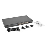 Tripp-Lite NGS24C2 | 24 10/100/1000Mbps Port Gigabit L2 Web-Smart Managed Switch, 2 Dedicated Gigabit SFP Slots, 52 Gbps, Web Interface
