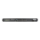 Tripp-Lite NSS-G16D2 | 16 10/100/1000Mbps Port Gigabit L2 Web-Smart Managed Switch, 2 SFP Slots, 36 Gbps, Web, 8-Outlet 120V PDU/Surge Protect