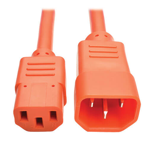 Tripp-Lite P004-002-AOR | PDU Power Cord, C13 to C14 - 10A, 250V, 18 AWG, 2 ft. (0.61 m), Orange