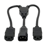 Tripp-Lite P004-18N-2C13 | Power Cord Splitter, C14 to 2xC13 PDU Style - 10A, 250V, 18 AWG, 18-in. (45.72 cm), Black
