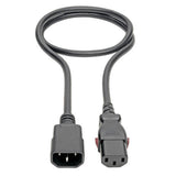 Tripp-Lite P004-L03 | Power Extension Cord, Locking C13 to C14 PDU Style - 10A, 250V, 18 AWG, 3 ft. (0.91 m)