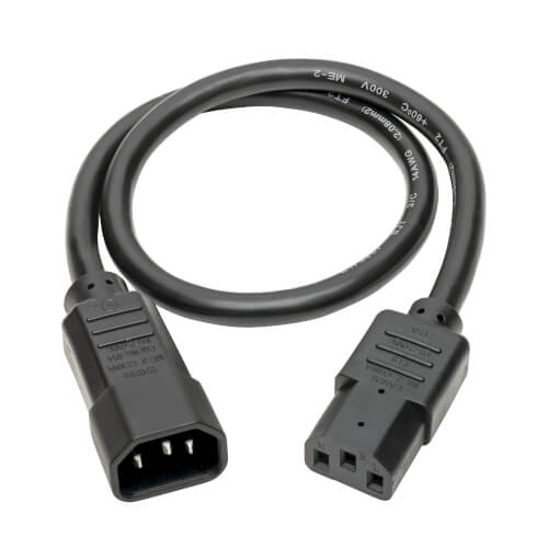 Tripp-Lite P005-002 | Heavy-Duty PDU Power Cord, C13 to C14 - 15A, 250V, 14 AWG, 2 ft. (0.61 m), Black