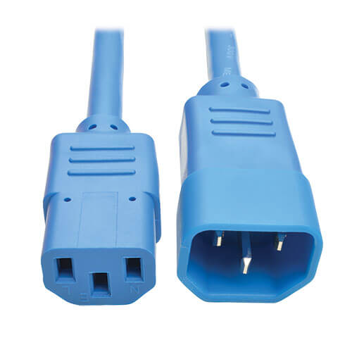 Tripp-Lite P005-002-ABL | Heavy-Duty PDU Power Cord, C13 to C14 - 15A, 250V, 14 AWG, 2 ft. (0.61 m), Blue