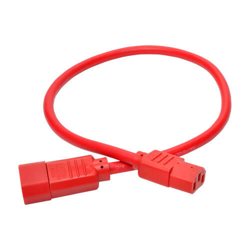 Tripp-Lite P005-002-ARD | Heavy-Duty PDU Power Cord, C13 to C14 - 15A, 250V, 14 AWG, 2 ft. (0.61 m), Red