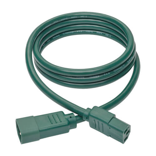 Tripp-Lite P005-006-AGN | Heavy-Duty PDU Power Cord, C13 to C14 - 15A, 250V, 14 AWG, 6 ft. (1.83 m), Green