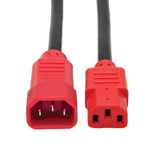 Tripp-Lite P005-006-RD | Heavy Duty PDU Power Cord, C13 to C14 - 15A, 250V, 14 AWG, 6 ft., Red Plugs