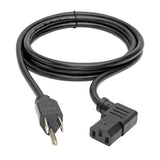 Tripp-Lite P006-006-13RA | Computer Power Cord, NEMA 5-15P to Right-Angle C13 - 10A, 125V, 18 AWG, 6 ft. (1.83 m), Black