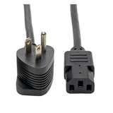 Tripp-Lite P006-006-515MF | Piggyback Extension Cord, NEMA 5-15P to 2x C13 - 13A, 125V, 16 AWG, 6 ft. (1.83 m), Black