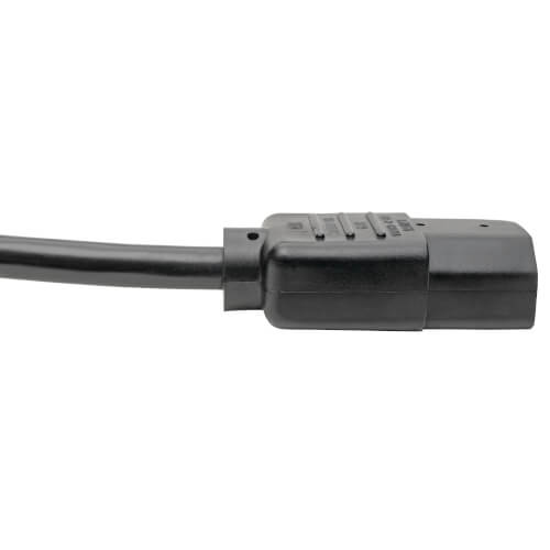 Tripp-Lite P006-006-515MF | Piggyback Extension Cord, NEMA 5-15P to 2x C13 - 13A, 125V, 16 AWG, 6 ft. (1.83 m), Black