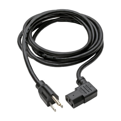 Tripp-Lite P006-010-13RA | Computer Power Cord, NEMA 5-15P to Right-Angle C13 - 10A, 125V, 18 AWG, 10 ft. (3.05 m), Black