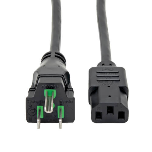 Tripp-Lite P006-010-HG10 | Hospital-Grade Power Cord, NEMA 5-15P to C13 - Green Dot, 10A, 125V, 18 AWG, 10 ft. (3.05 m), Black