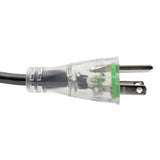 Tripp-Lite P006-015-HG13CL | Hospital-Grade Power Cord, NEMA 5-15P to C13 - Green Dot, 13A, 125V, 16 AWG, 15 ft. (4.57 m), Clear Plugs
