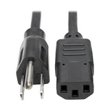 Tripp-Lite P006-025 | Desktop Computer AC Power Cable, NEMA 5-15P to C13 - 10A, 125V, 18 AWG, 25 ft. (7.62 m), Black