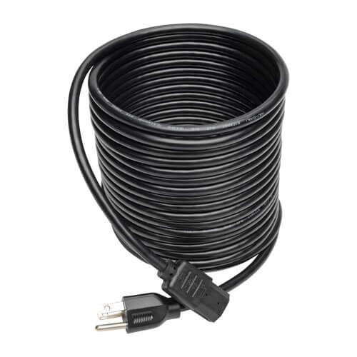 Tripp-Lite P006-025 | Desktop Computer AC Power Cable, NEMA 5-15P to C13 - 10A, 125V, 18 AWG, 25 ft. (7.62 m), Black
