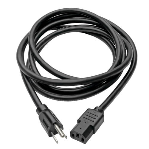 Tripp-Lite P007-012 | Computer Power Cord, NEMA 5-15P to C13 - Heavy-Duty, 15A, 125V, 14 AWG, 12 ft. (3.66 m), Black